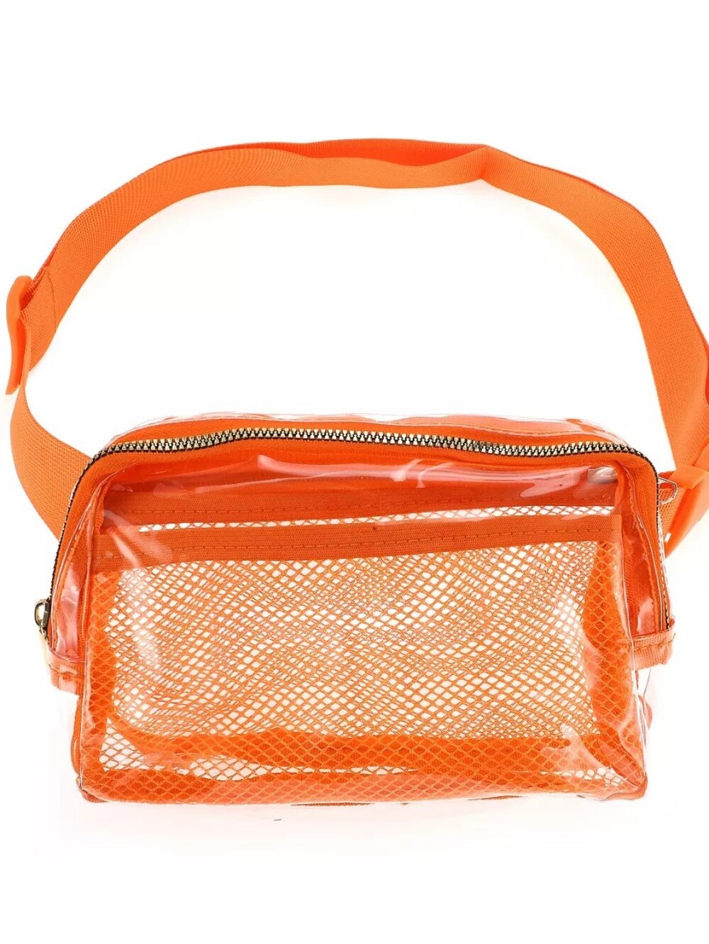 Clear Orange Vinyl Belt Bag